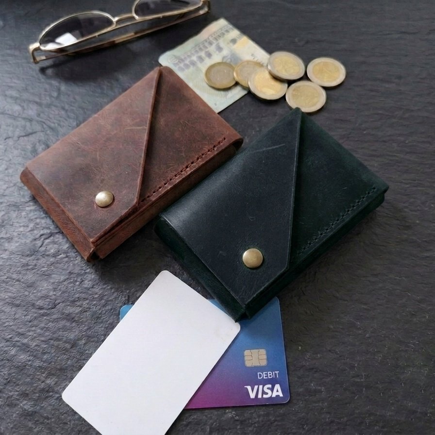 Petit Portefeuille en cuir vieilli