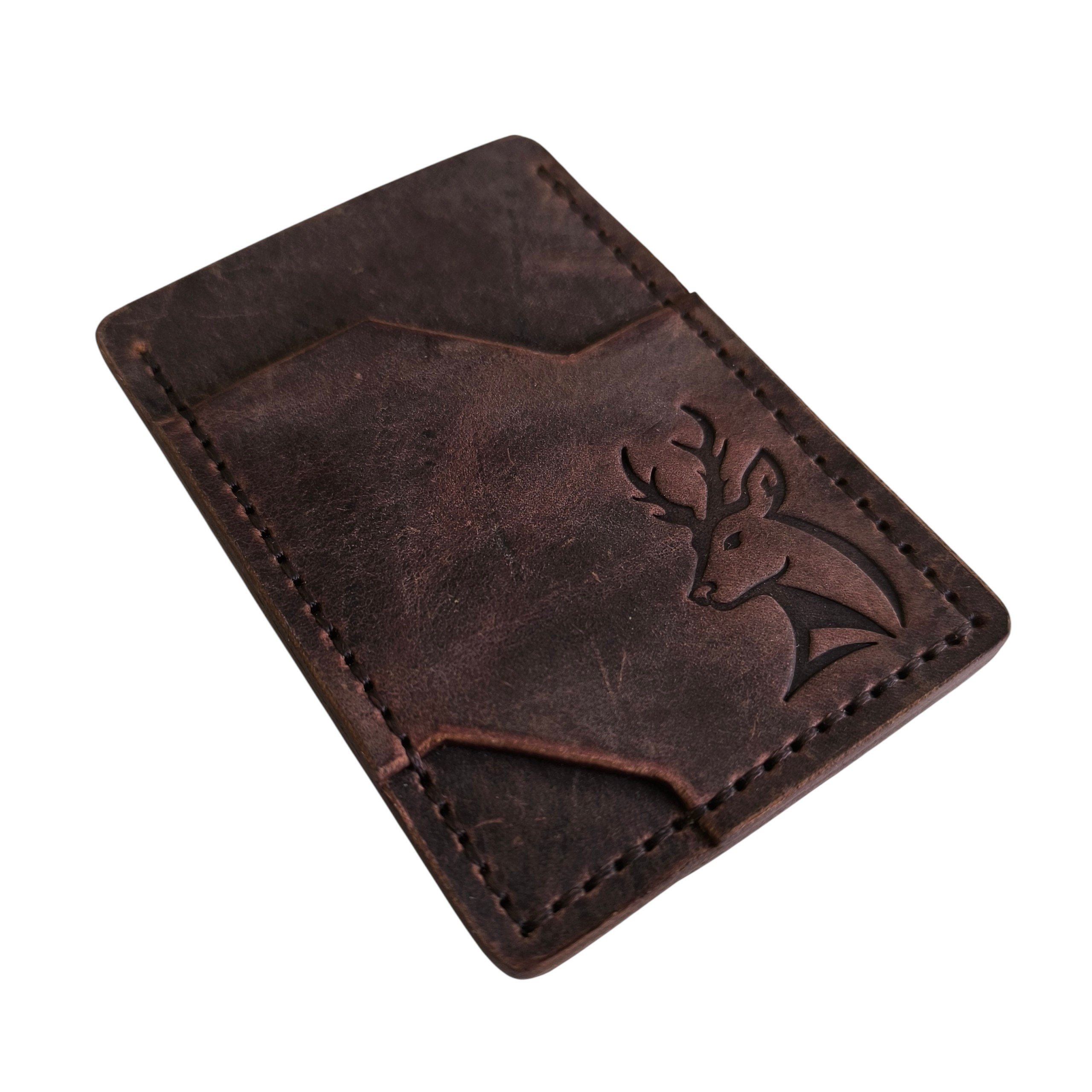 Porte cartes vertical en cuir - Marron vieilli – Image 4