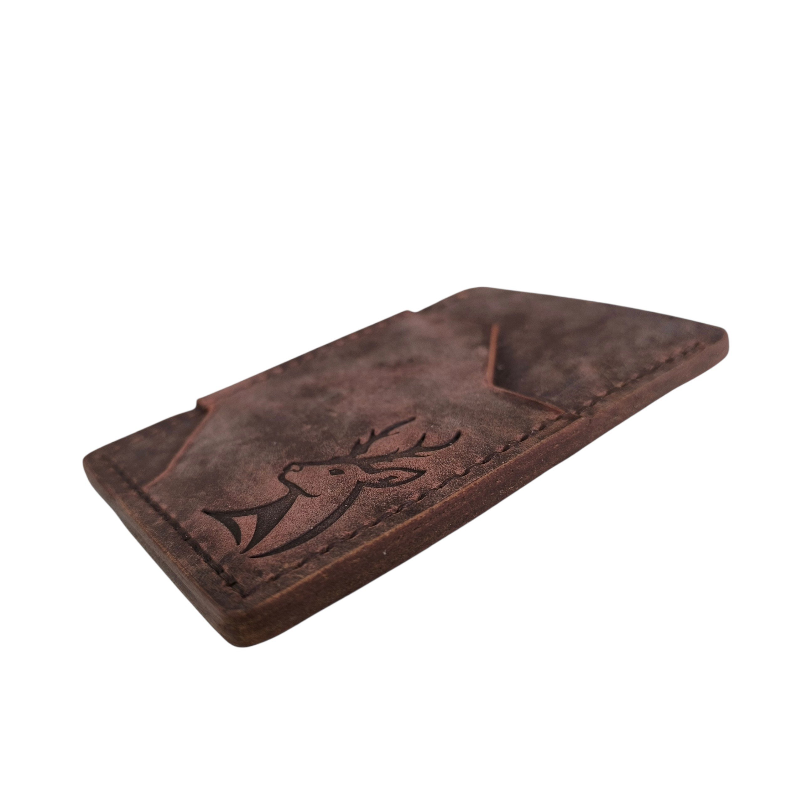 Porte cartes vertical en cuir - Marron vieilli – Image 3