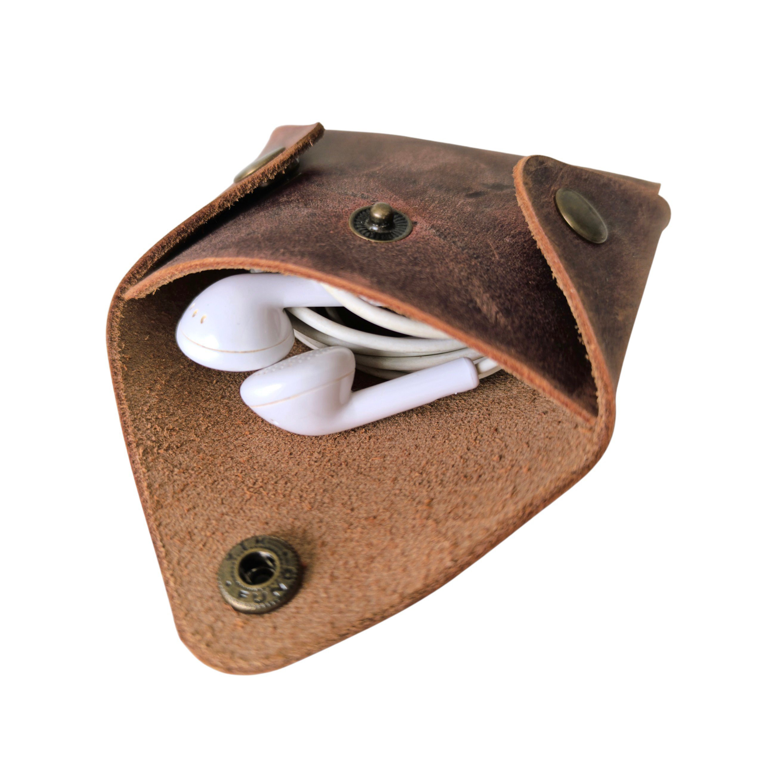 Étui Écouteurs en Cuir Vintage | Porte-monnaie & Cable – Image 3